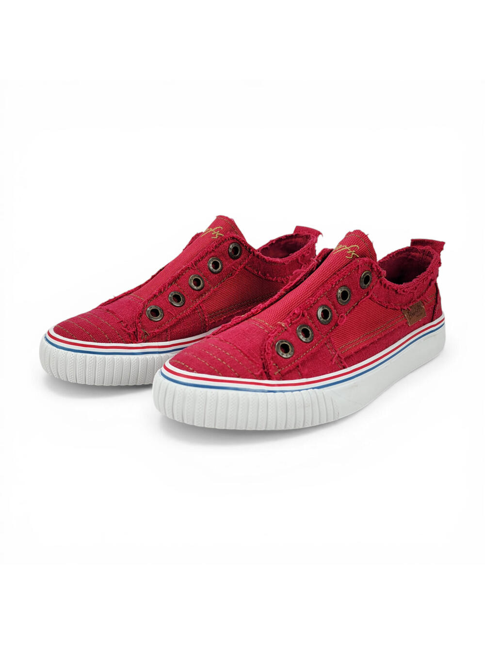 Blowfish Malibu Red Cotton Canvas No Lace Low Top Tennis Shoes Sneakers Sz 7